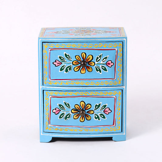 Blue Blossom Wooden Drawer