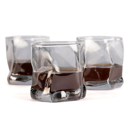 Black Twisted Fold Whiskey Glass