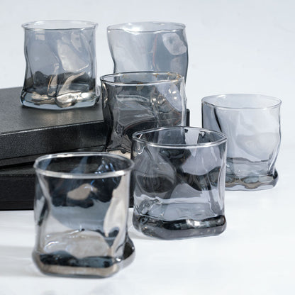Black Twisted Fold Whiskey Glass