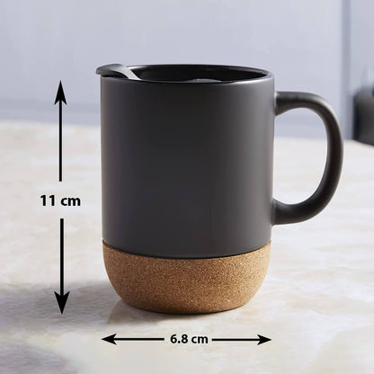 Black Mug with Cork Base