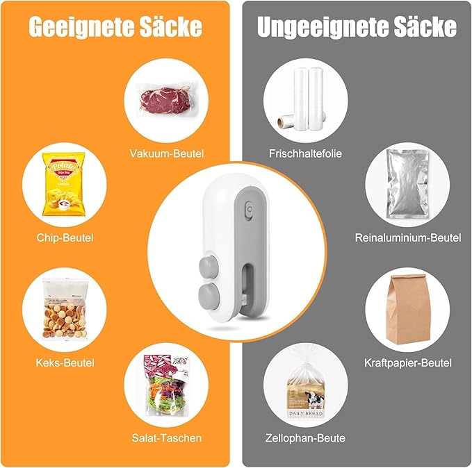 Portable Mini Sealing Machine 2 in 1 USB Rechargeable Magnetic Heat Sealing and Cutting Bag Sealer,