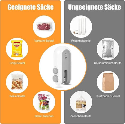 Portable Mini Sealing Machine 2 in 1 USB Rechargeable Magnetic Heat Sealing and Cutting Bag Sealer,