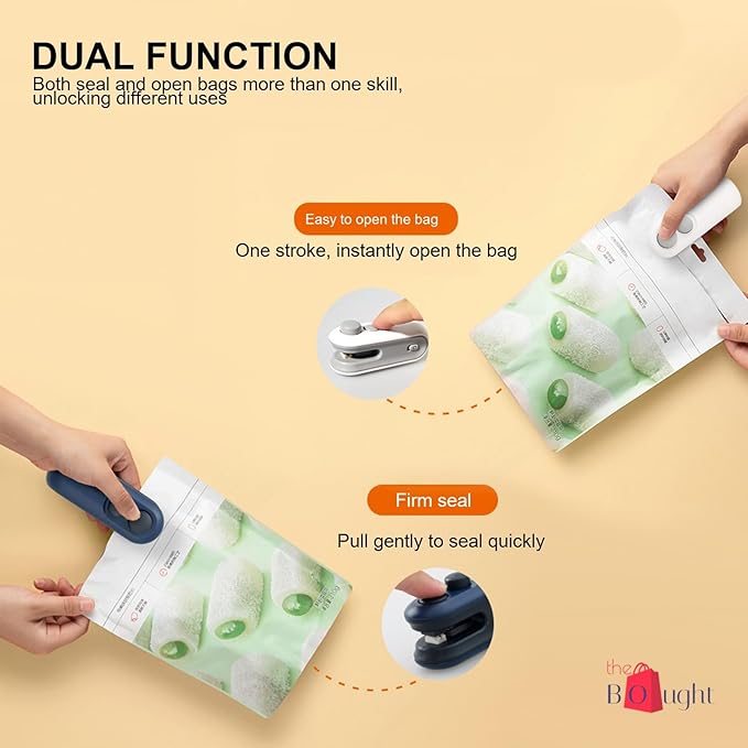 Portable Mini Sealing Machine 2 in 1 USB Rechargeable Magnetic Heat Sealing and Cutting Bag Sealer,