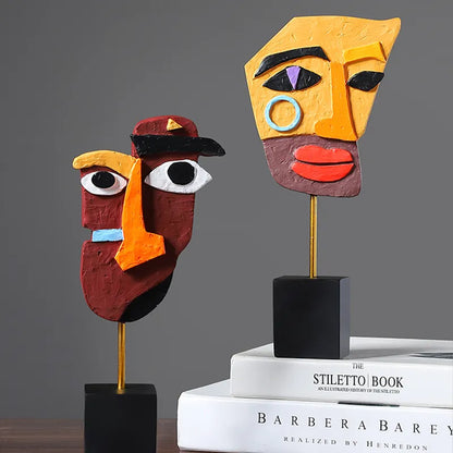 Modern Handcrafted African Art Resin Accents