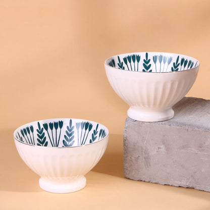 Nordic Floral Design Bowls - Set of 2