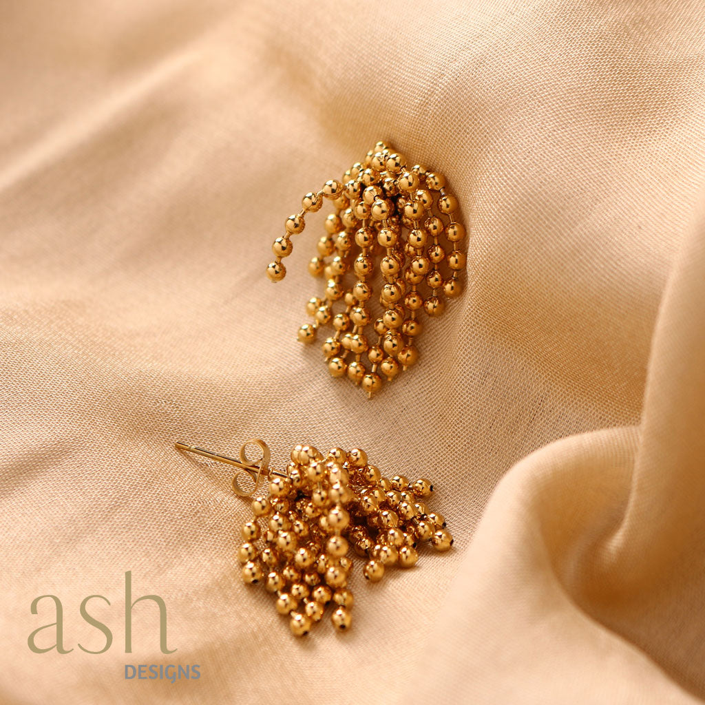 Golden Cascade 18k Gold Plated Earrings