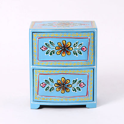 Blue Blossom Wooden Drawer