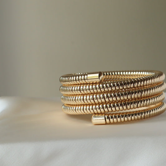 Big Spiral 18K Gold Plated Bangle